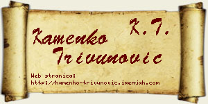 Kamenko Trivunović vizit kartica